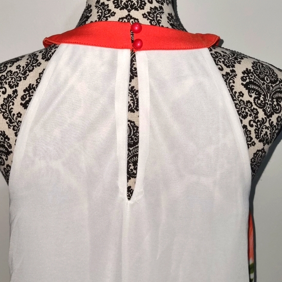 Teaberry, white dress, floral design, layered, lined, size 8 - Picture 7 of 9